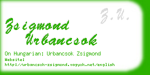 zsigmond urbancsok business card